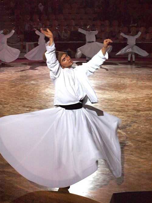 Whirling Dervish dancing in Istanbul.