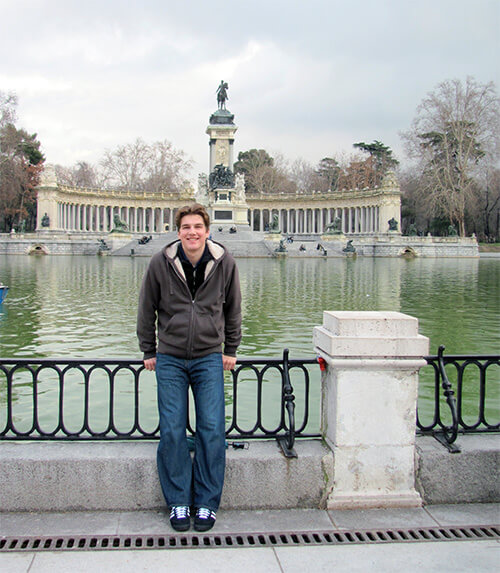 At the monument to Alfonso XII in El Parque del Buen Retiro in Madrid.