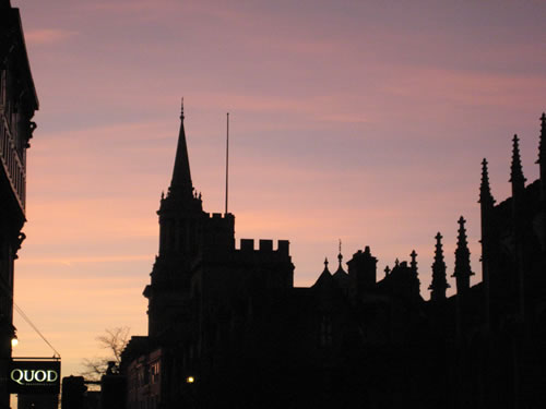 Oxford's High Street at sunset