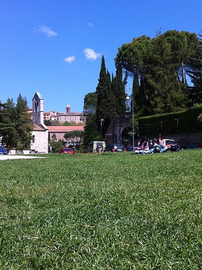 The lawn at San Francesco, Perugia