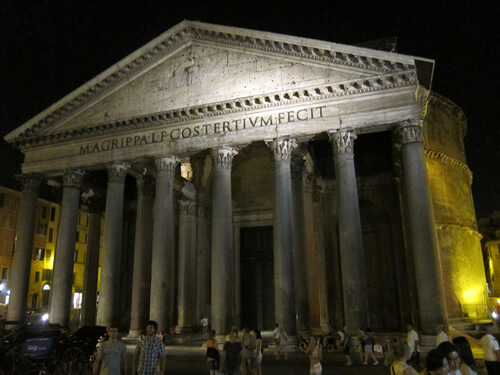 Pantheon at night in Rome