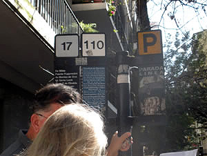 The bus stop in Buenos Aires