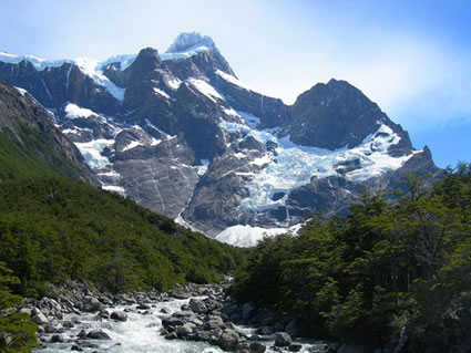 A snow-covered mountain landscape in Chile.