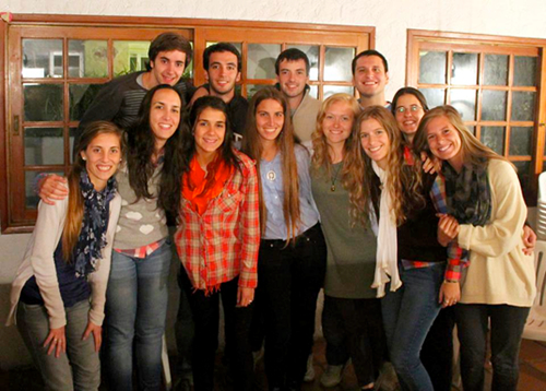 Lindsay with a group of Uruguayan friends