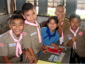 Students in classroom in Thailand